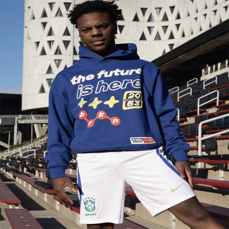 Broken Planet The Future Is Here Hoodie Wearing Effect