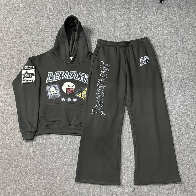 Broken Planet Beware Hoodie and Pants Brokenplanet Tracksuits