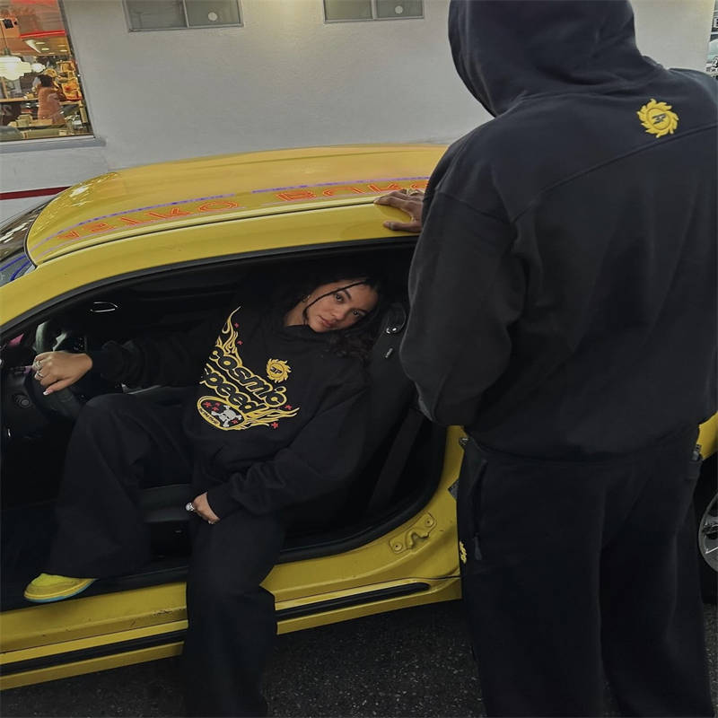 Broken Planet Cosmic Speed Hoodie and Pants Black Wearing Effect