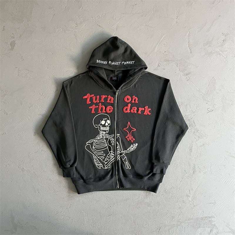 Broken Planet Market Turn On The Dark Zip Up Hoodie