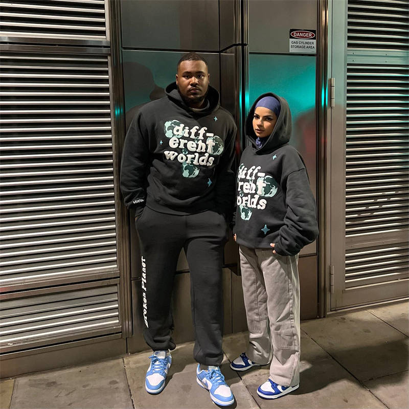 Broken Planet Different Worlds Hoodie Wearing Effect