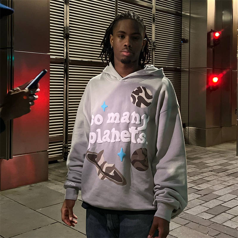 Broken Planet So Many Planets Hoodie Wearing Effect