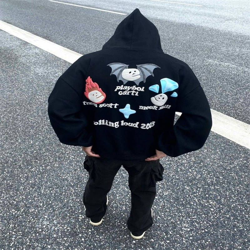 Broken Planet Rolling Loud Hoodie Wearing Effect