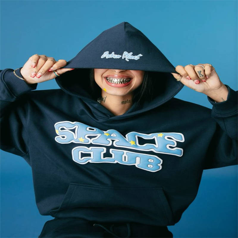 Broken Planet Space Club Hoodie Wearing Effect