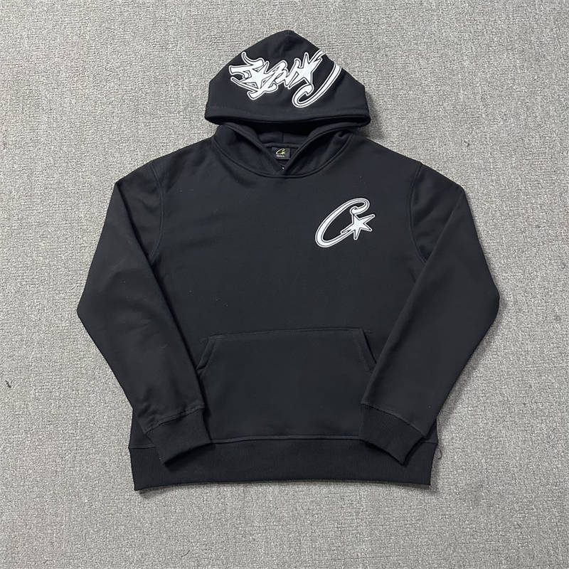 Corteiz Jumpers Crtz Satin C Star Appliqué Hoodie and Bottoms