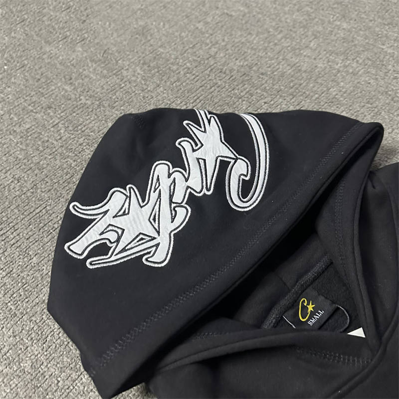 Corteiz Jumpers Crtz Satin C Star Appliqué Hoodie and Bottoms