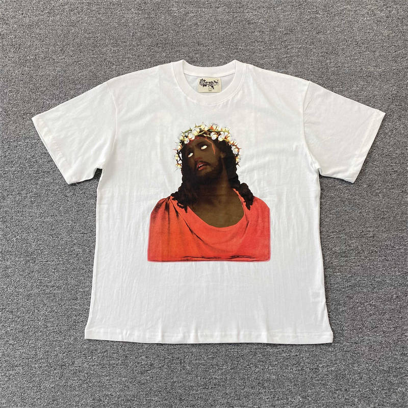 Denim Tears Jesus Crown Made of Cotton T Shirt
