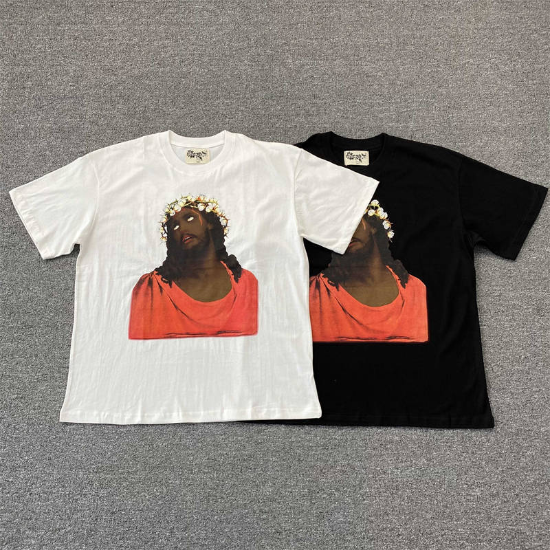 Denim Tears Jesus Crown Made of Cotton T Shirt