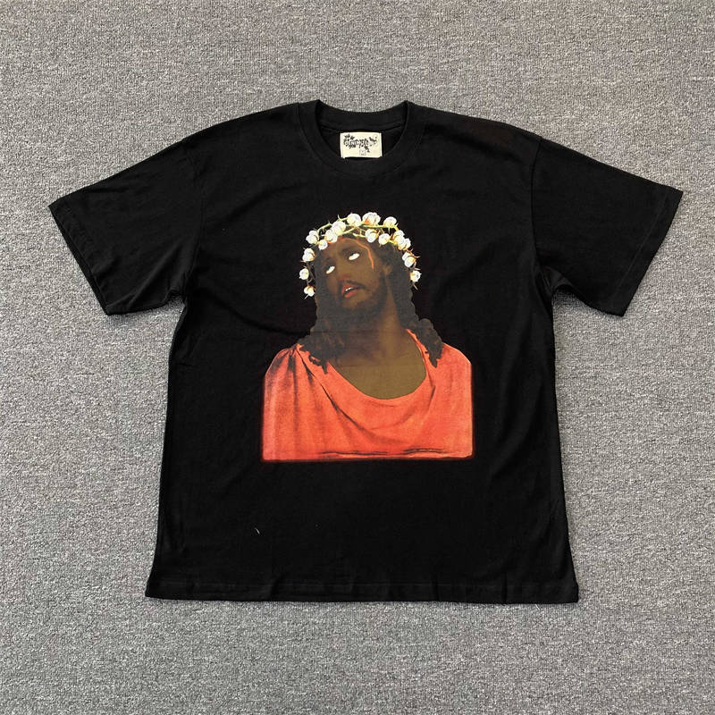 Denim Tears Jesus Crown Made of Cotton T Shirt