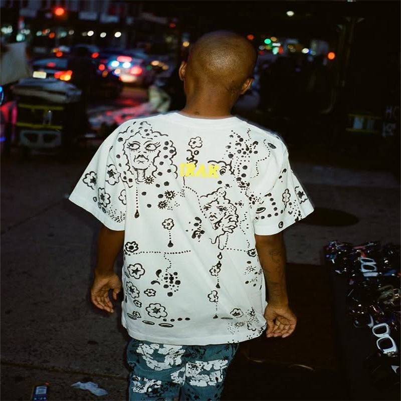 Denim Tears x Irak Tshirt White Wearing Effect