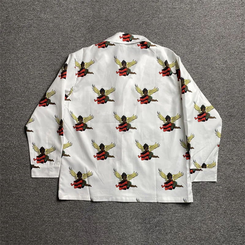 Denim Tears Long Sleeve Shirt Black Cherub Button Up