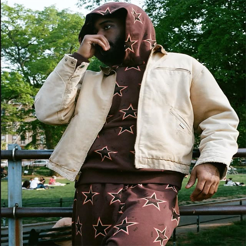 Denim Tears Every Tear Is A Star Hoodie and Pants Brown Wearing Effect