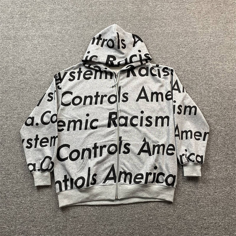 Denim Tears Zip Up Hoodie Systemic Racism Controls America