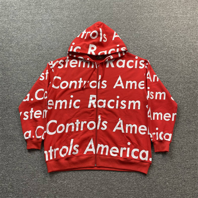 Denim Tears Zip Up Hoodie Systemic Racism Controls America