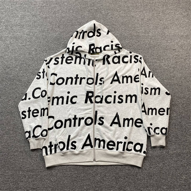 Denim Tears Zip Up Hoodie Systemic Racism Controls America