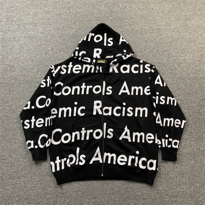 Denim Tears Zip Up Hoodie Systemic Racism Controls America