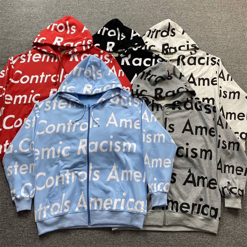 Denim Tears Zip Up Hoodie Systemic Racism Controls America