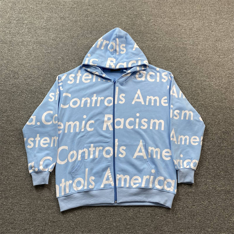 Denim Tears Zip Up Hoodie Systemic Racism Controls America