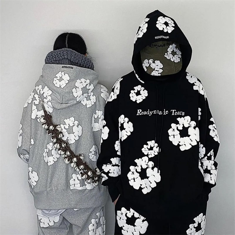 Readymade Denim Tears Hoodie and Sweatpants Wearing Effect
