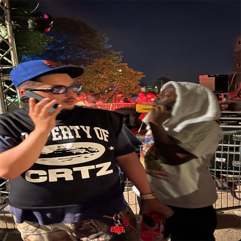 Corteiz Property Of Crtz T Shirts Black Wearing Effect