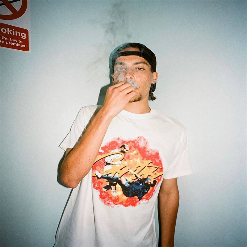 Corteiz Zizou Tee White Wearing Effect
