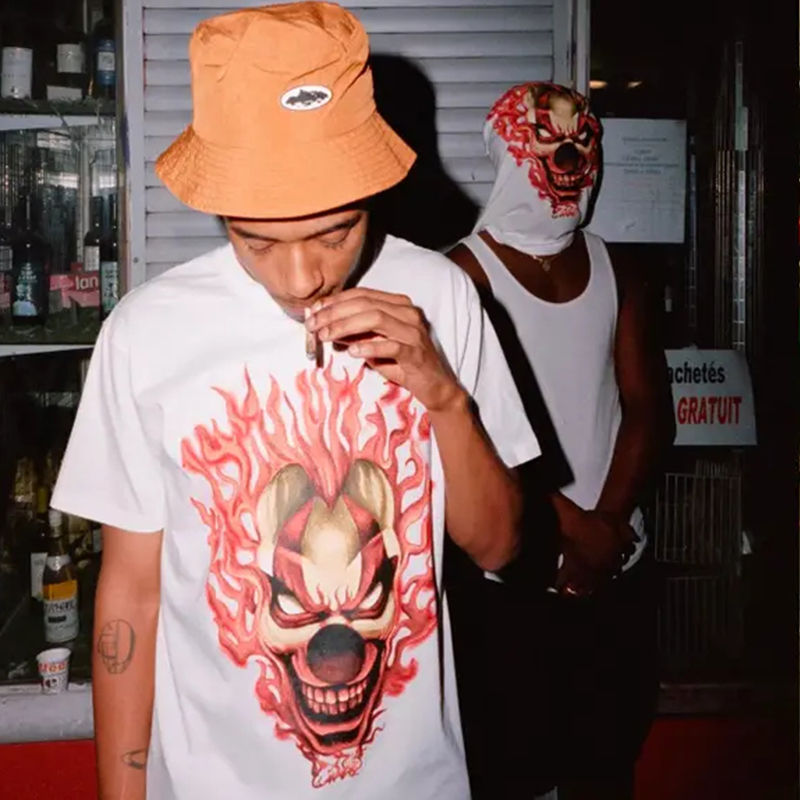 Corteiz Clown Tee White Wearing Effect