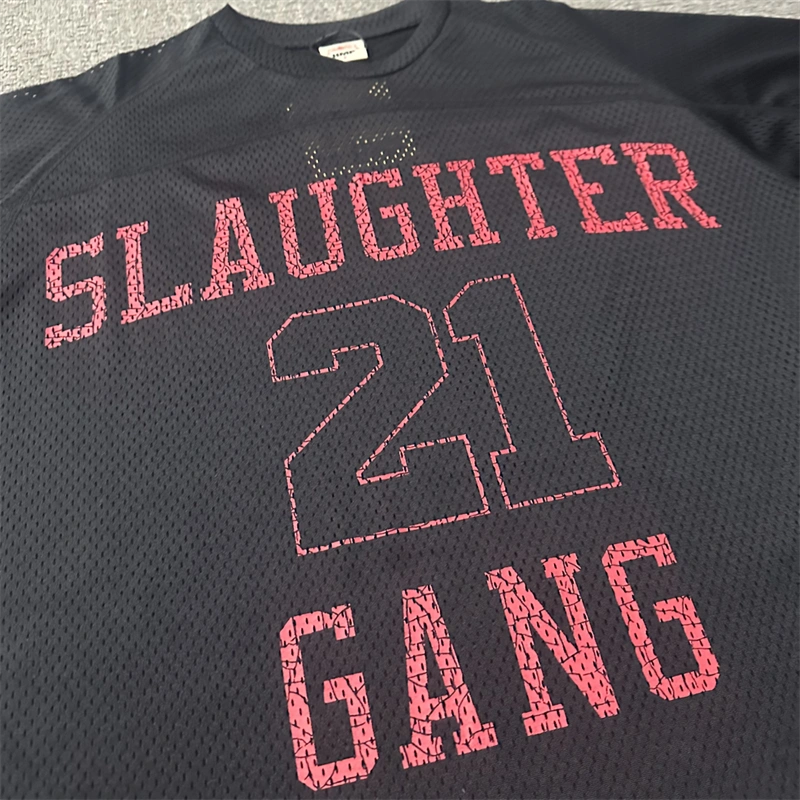 21 Savage Corteiz Slaughter Gang Mesh Jersey and Shorts