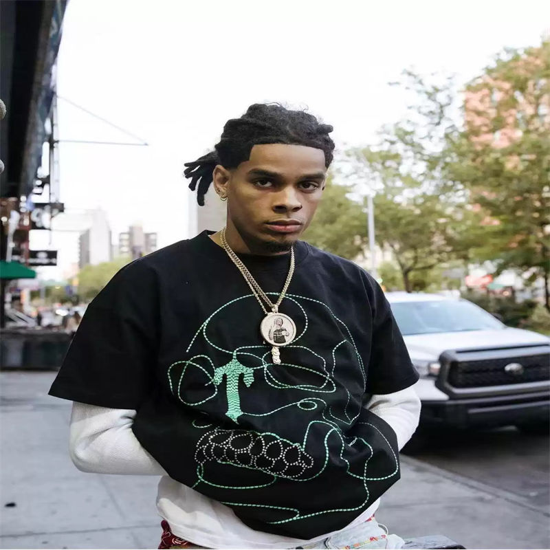 Trapstar Rider Embroidery Tshirt Wearing Effect