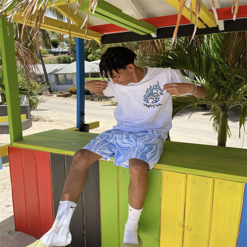 Trapstar Fuck it Roll The Dice T-shirt White Wearing Effect
