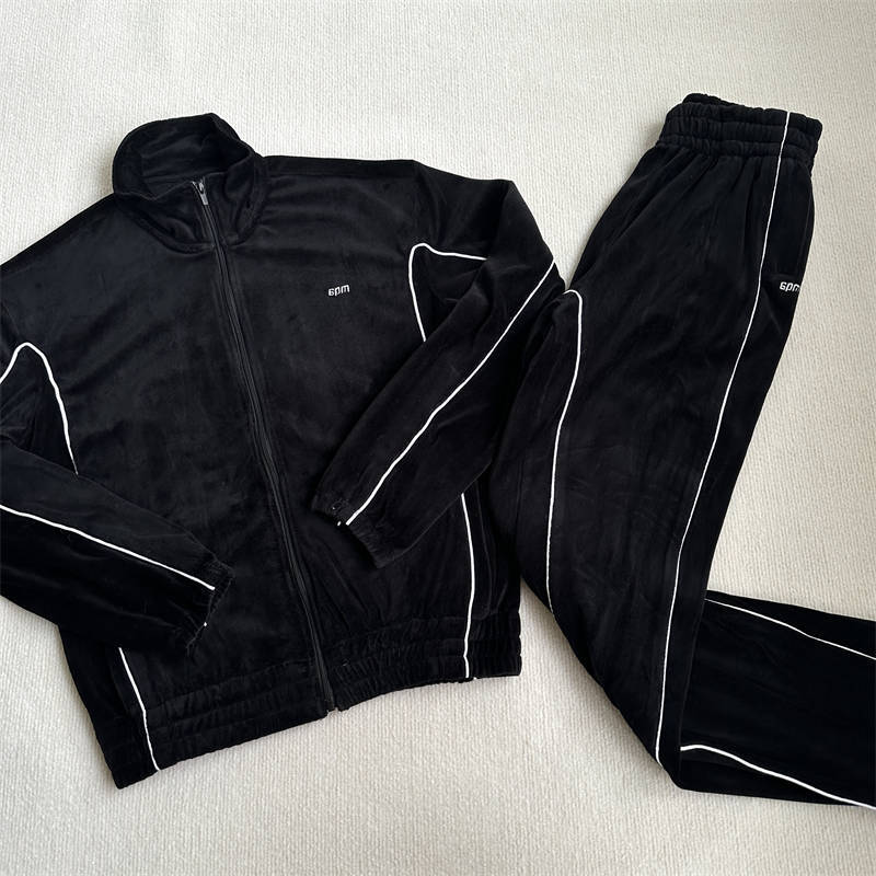 6pm BF Velours Track Jacket and Pants Suit