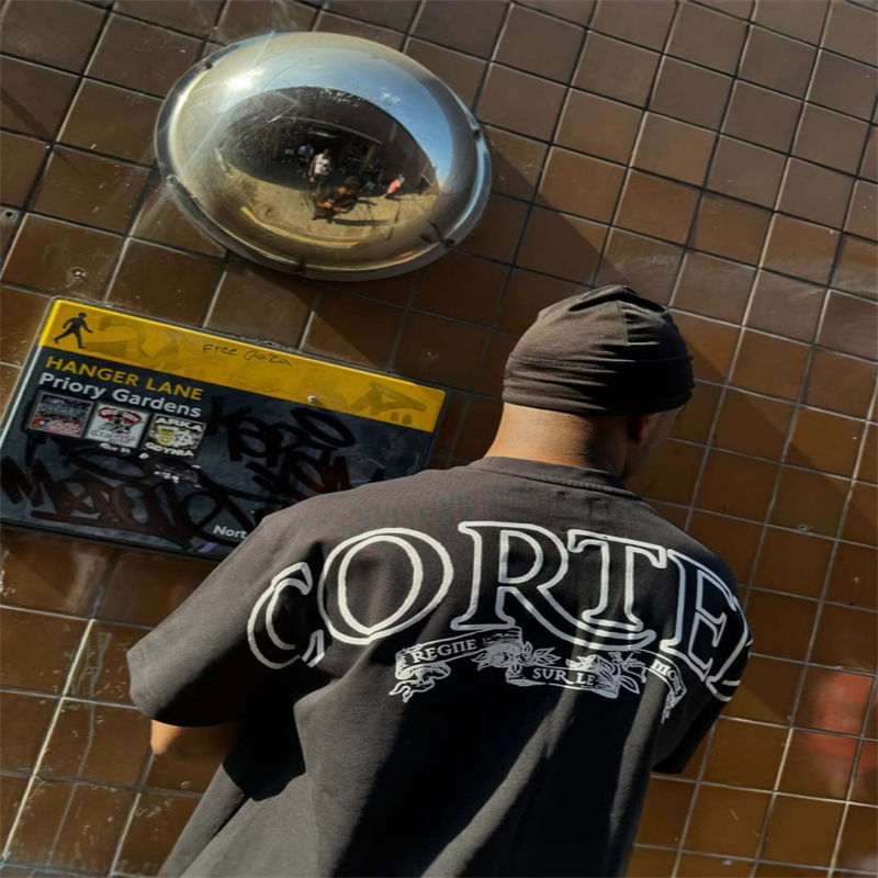 Corteiz Royale Heavyweight Tee Black Wearing Effect
