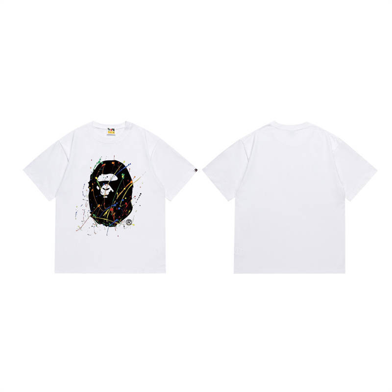 BAPE Paint Splatter Ape Head Tee