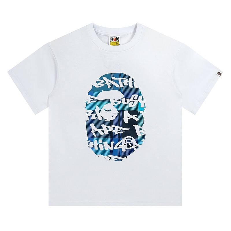 BAPE Graffiti Check Big Ape Head Tee