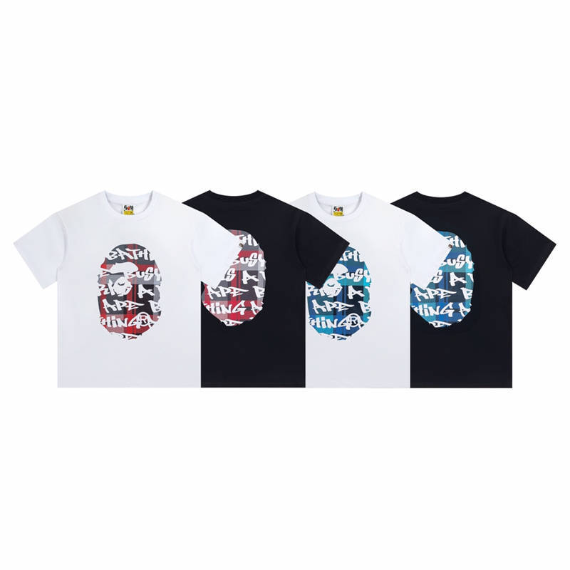 BAPE Graffiti Check Big Ape Head Tee
