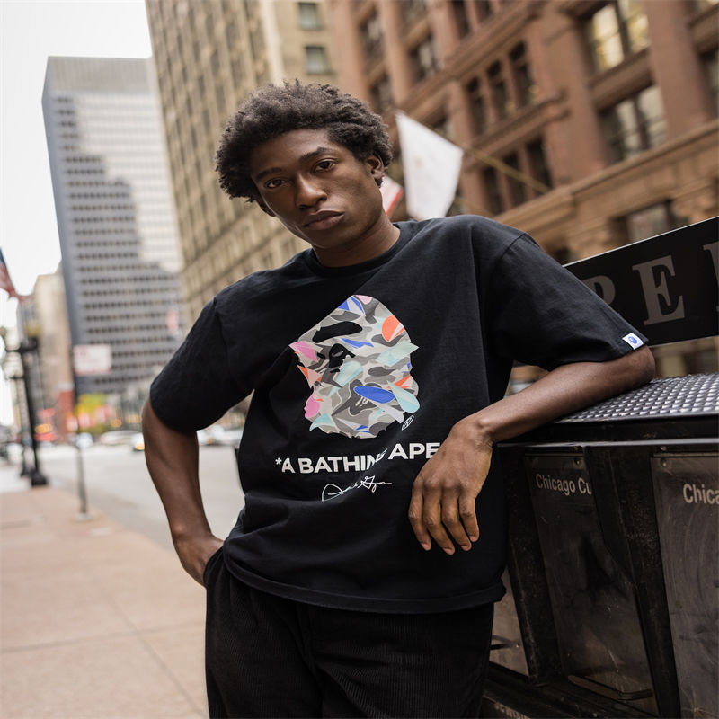 BAPE x Louis De Guzman Ape Head Tee Black Wearing Effect