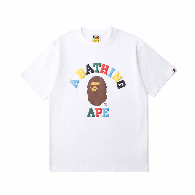 BAPE Multi Color Letters College Tee