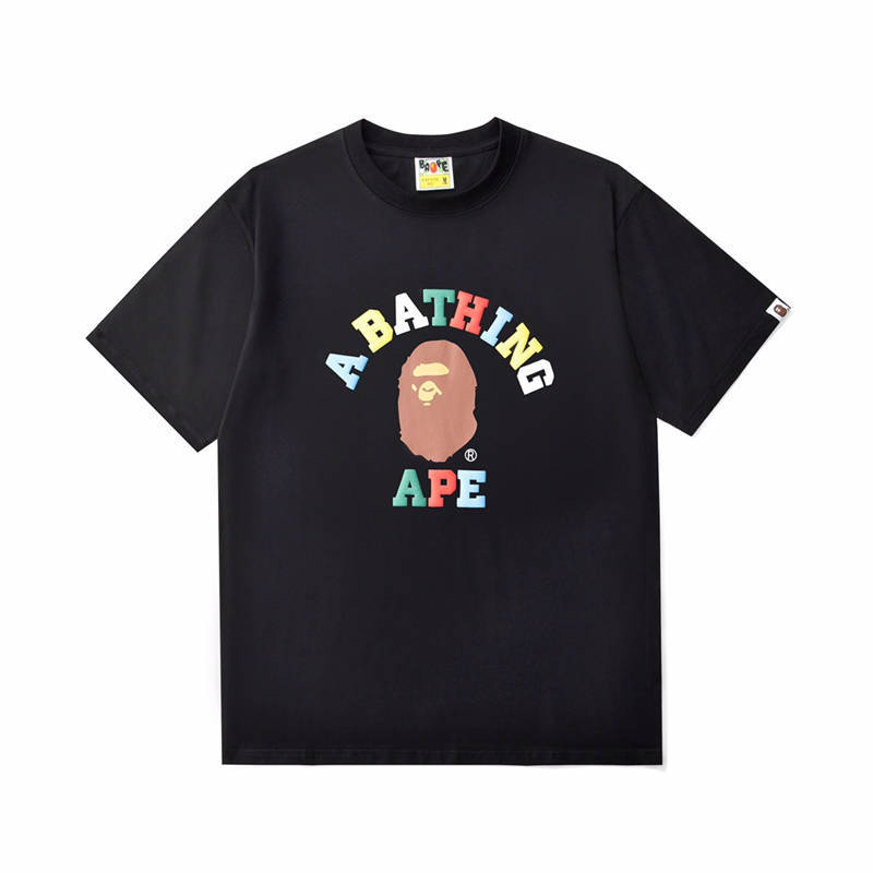 BAPE Multi Color Letters College Tee
