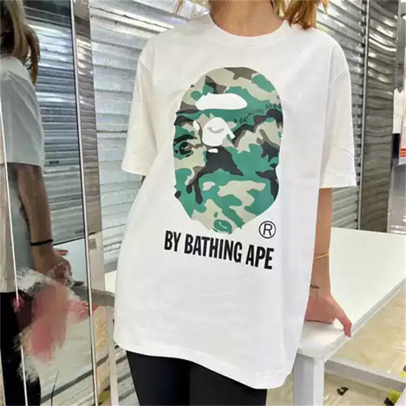 BAPE Woodland Camo By Bathing Ape Tee White Wearing Effect