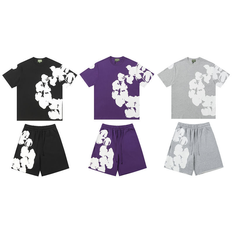 Denim Tears Big Cotton Wreath T-shirt and Sweat Shorts
