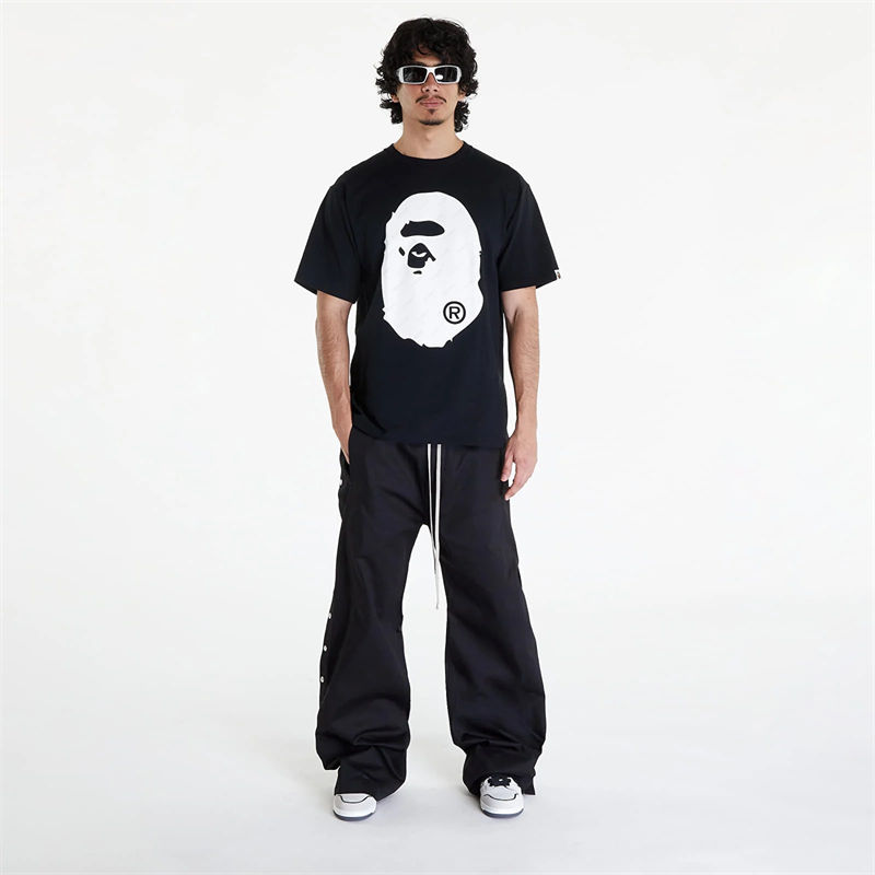 BAPE Bicolor Big Ape Head Tee Black Wearing Effect