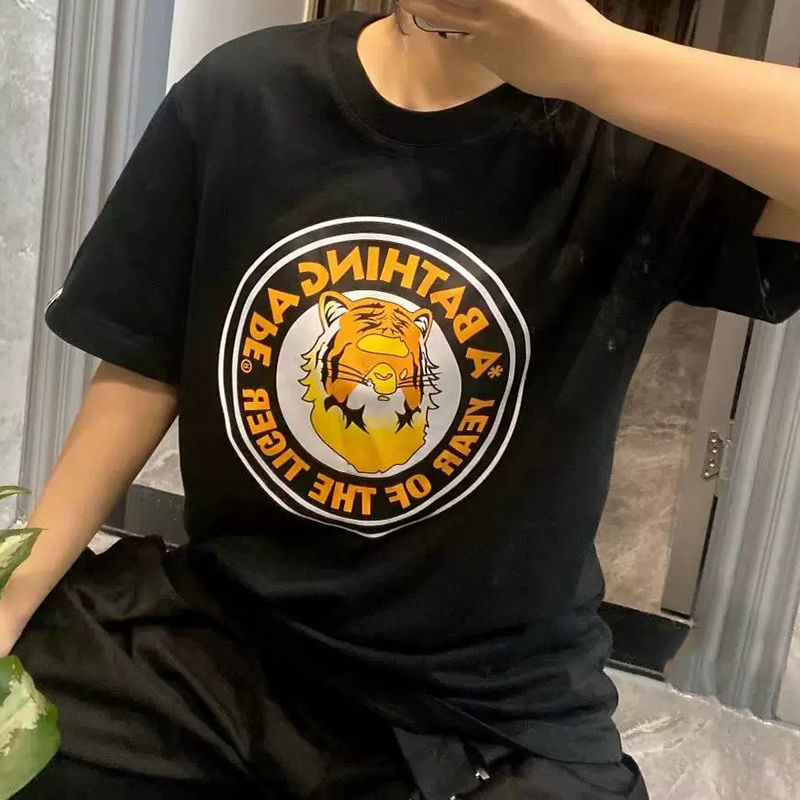 BAPE Year of the Tiger Tee Black Wearing Effect