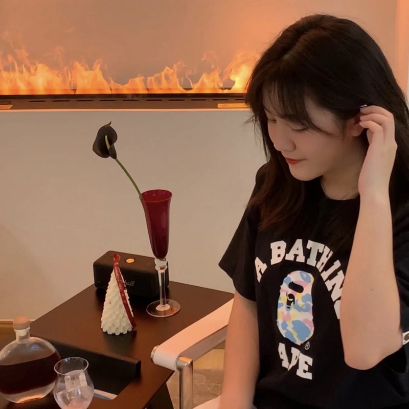 BAPE New Multi Camo College Tee Black Wearing Effect