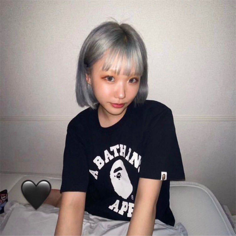 BAPE Bicolor College Tee Black Wearing Effect