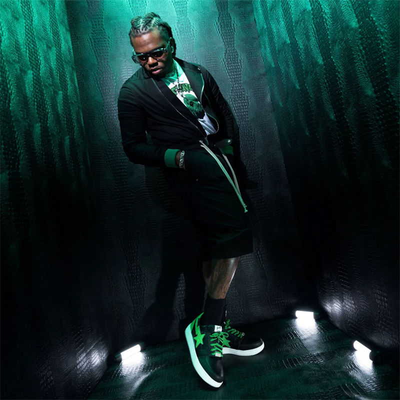 BAPE x GUNNA Tee White Wearing Effect