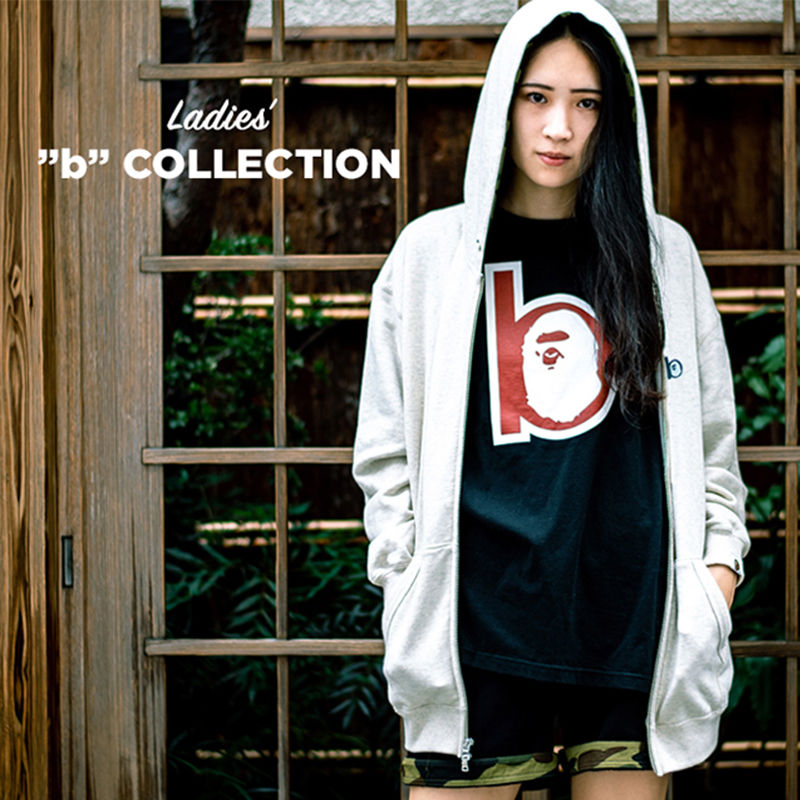BAPE B Patch Oversized Tee Black Wearing Effect