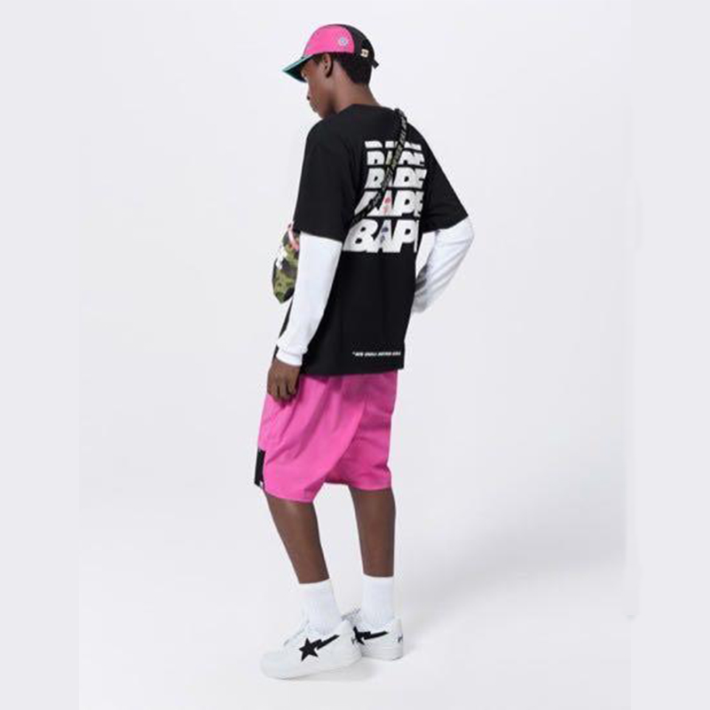 Bape Reflective Tee Black Wearing Effect