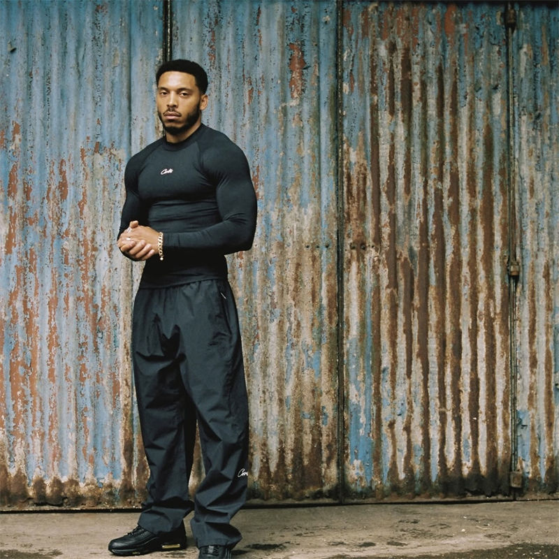 Corteiz Litework Compression Top Black Wearing Effect