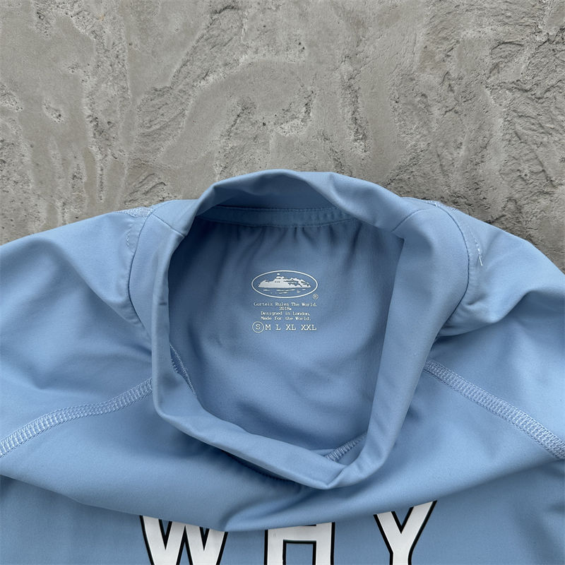 Corteiz Why Always Me Compression Top - Sky Blue
