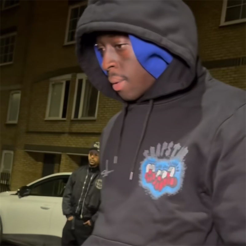 Trapstar x Slawn Hoodie Wearing Effect