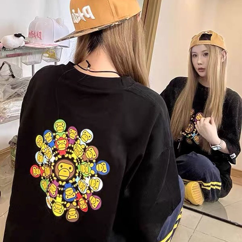 BAPE Milo Circle Tee Black Wearing Effect